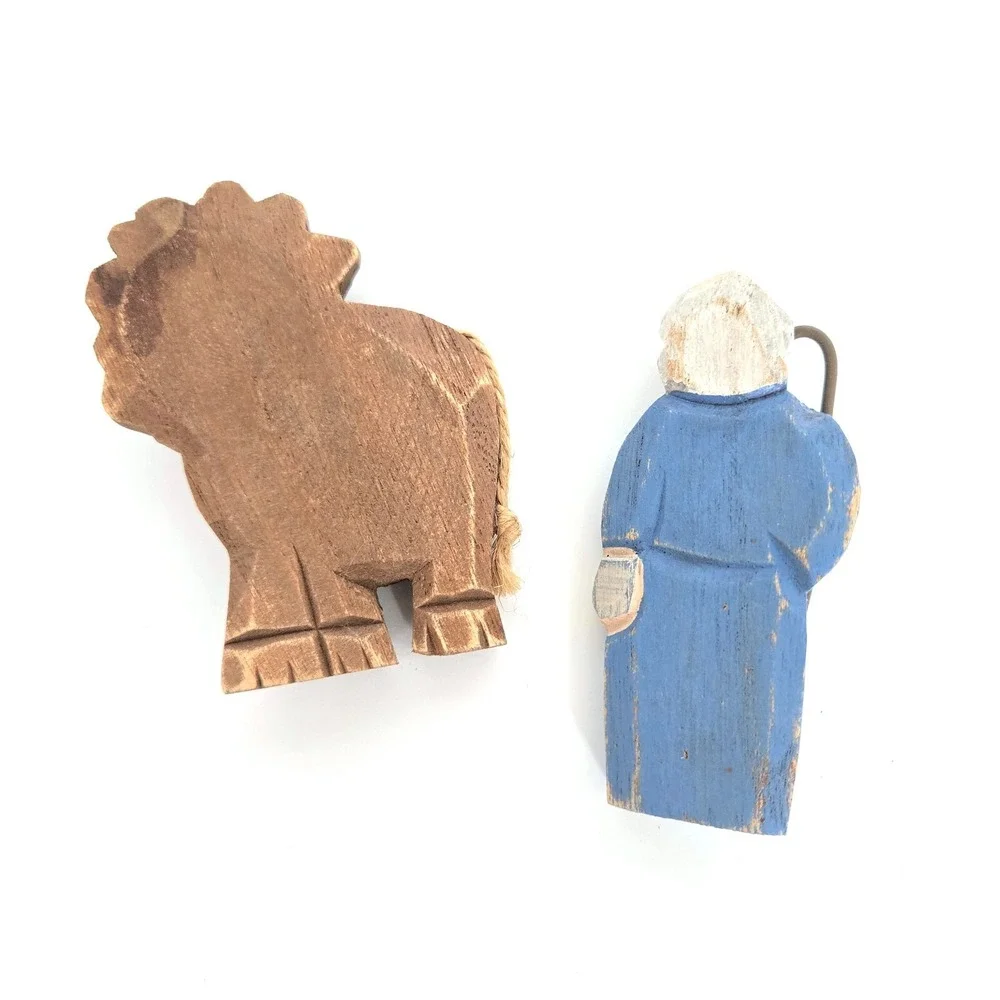 Noah's Ark Noah and Lion Wood Wooden Decorative Animals Home Decor Delton - Picture 13 of 13